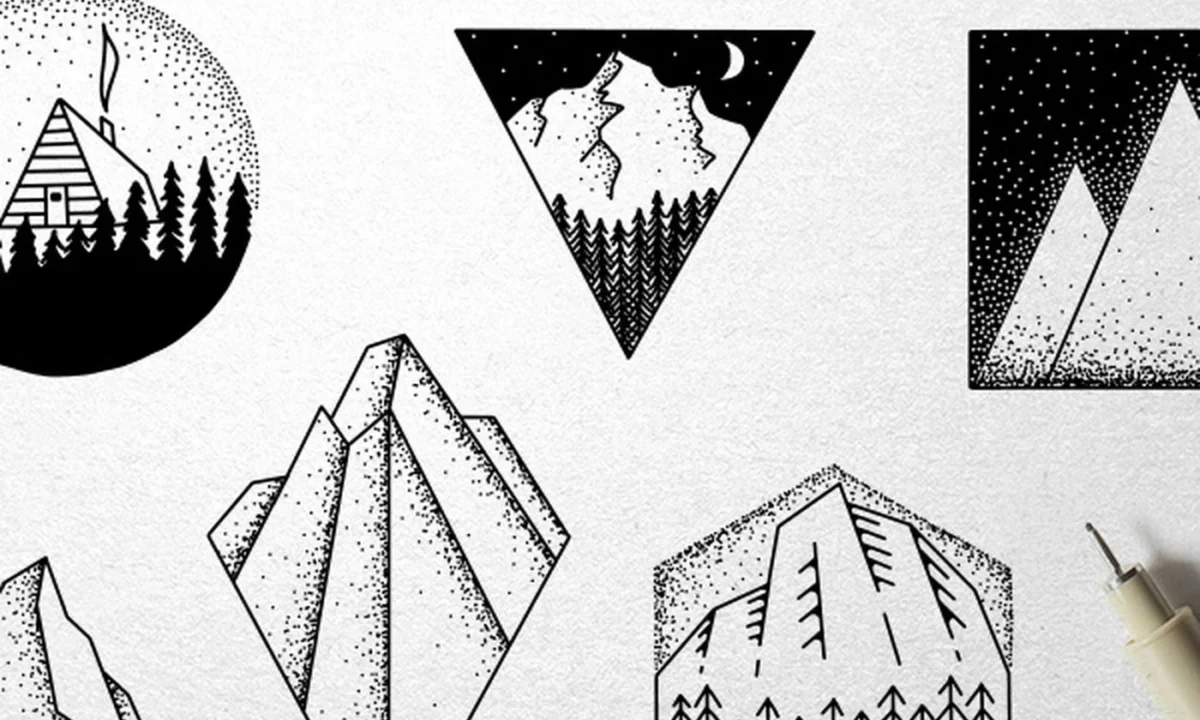Geometric Landscape Illustrations by Adrian Pelletier: A Masterclass in Vector Composition and Retro Gradients
