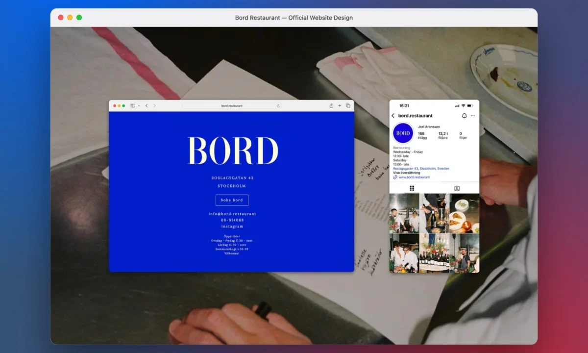 Bord Restaurant Unveils Striking Electric Blue and Serif Typography Branding by Several Studio, Setting New Standard for Culinary Identity