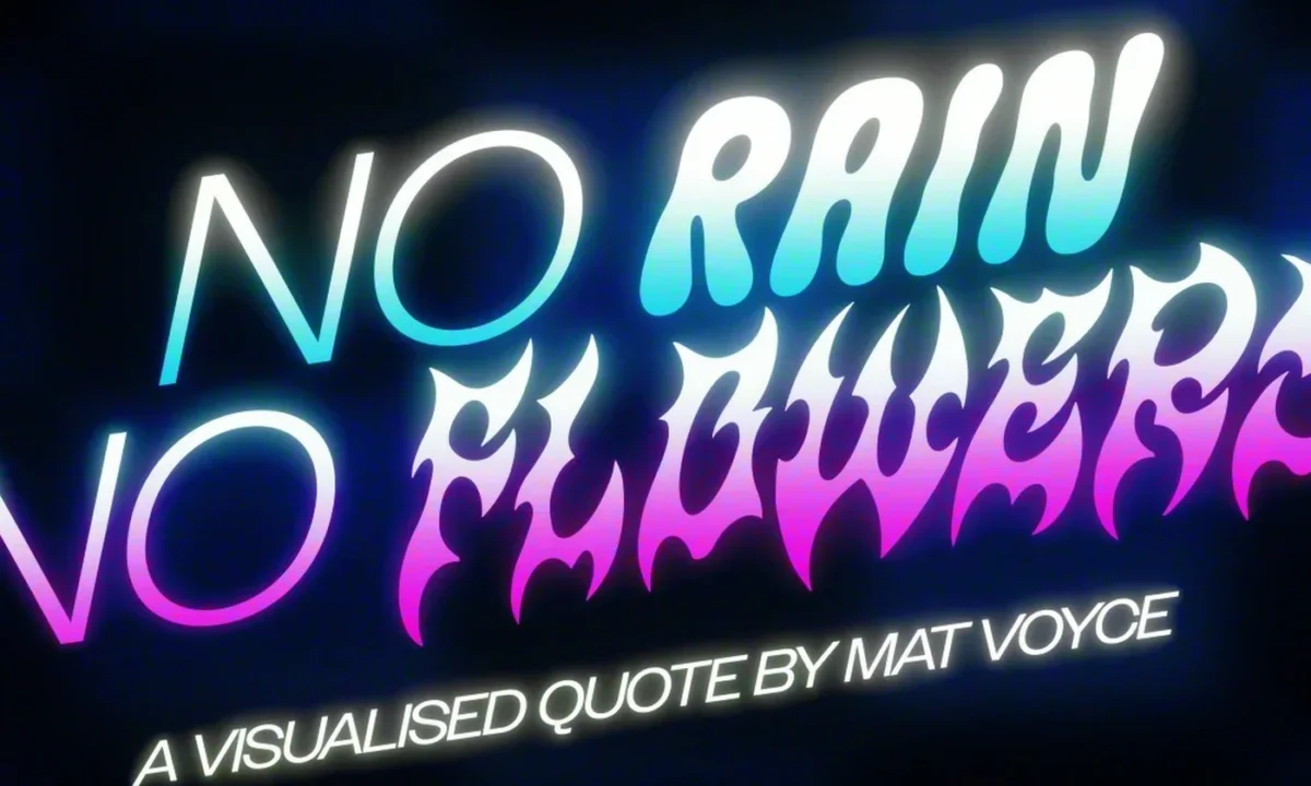 Mat Voyce’s ‘No Rain No Flowers’ Project Redefines Kinetic Typography and Grid-Based Visual Identity