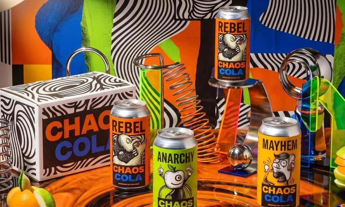 Chaos Cola: Up-Brands Unleashes Retinal Disruption and Pop-Anarchy in Revolutionary Beverage Packaging Design
