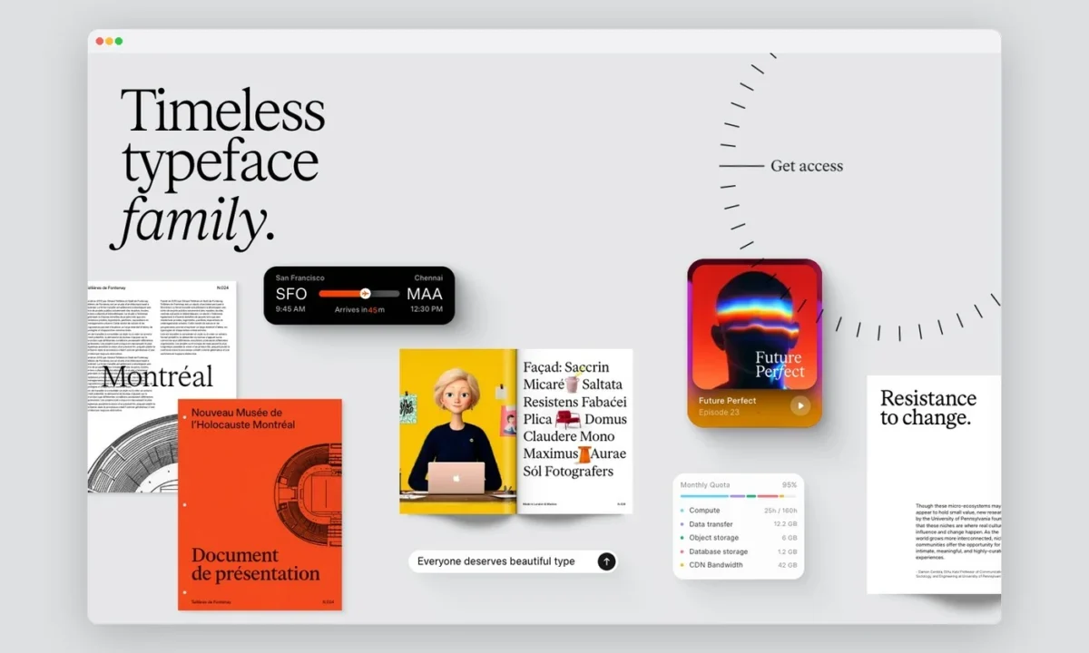 Timeless Unveils Interactive Web Design for Timeless Type, Pairing Tactile 3D Controls with a Four-Family Variable Font System